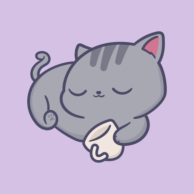 卡通可爱小猫咪插画