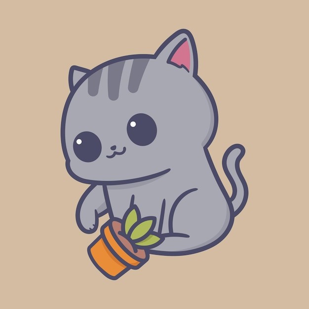 卡通可爱小猫咪插画