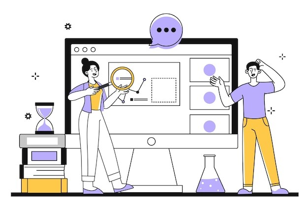 改进程序编程项目扁平插画