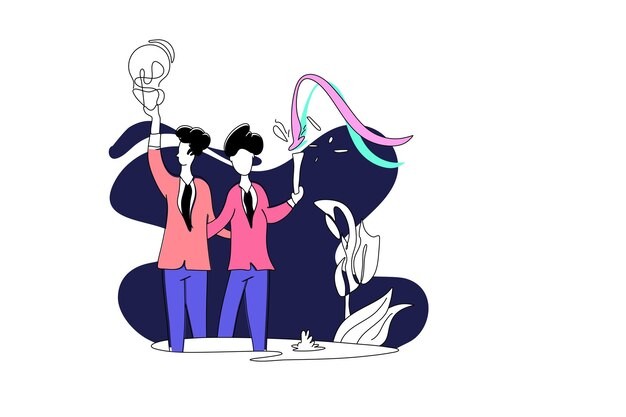 获奖的人扁平插画