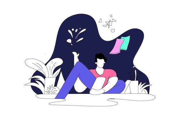 获奖的艺术家扁平插画