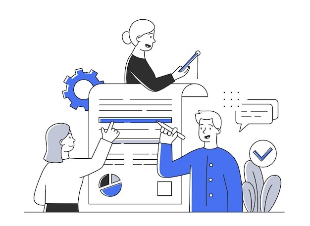 职场项目工作进度扁平插画