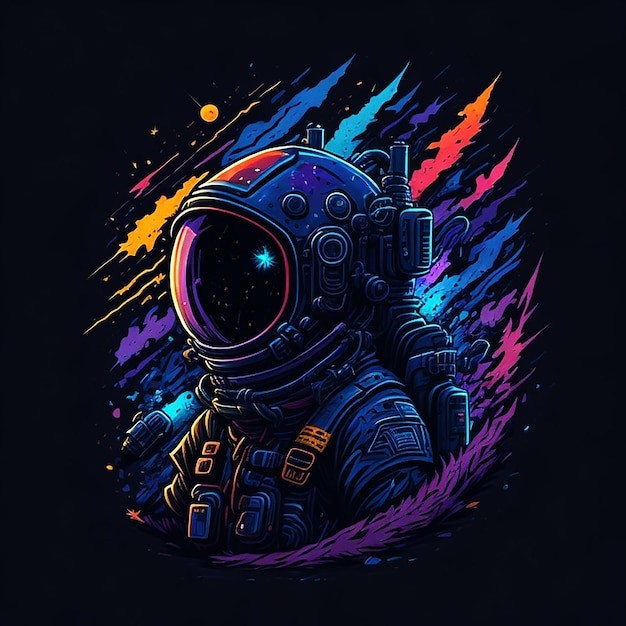 绚丽宇航员插画