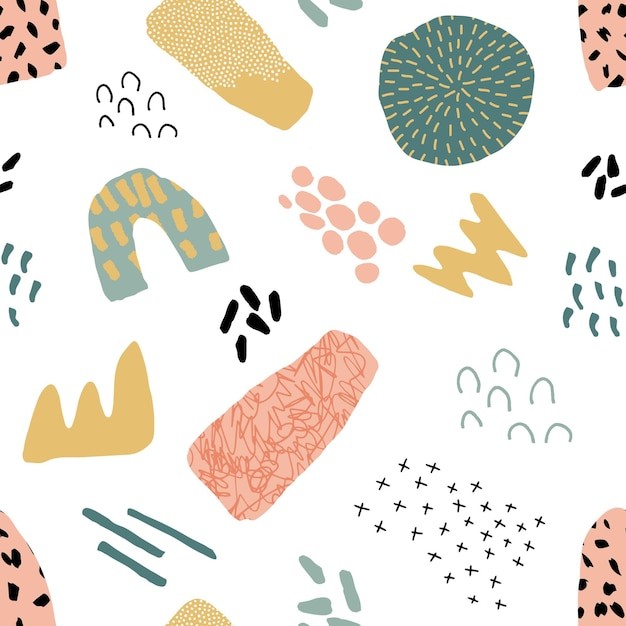 手绘抽象涂鸦花纹图案