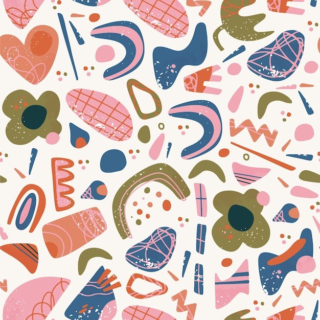 手绘抽象涂鸦花纹图案