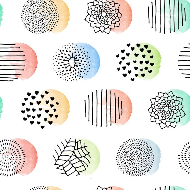 手绘抽象涂鸦花纹图案