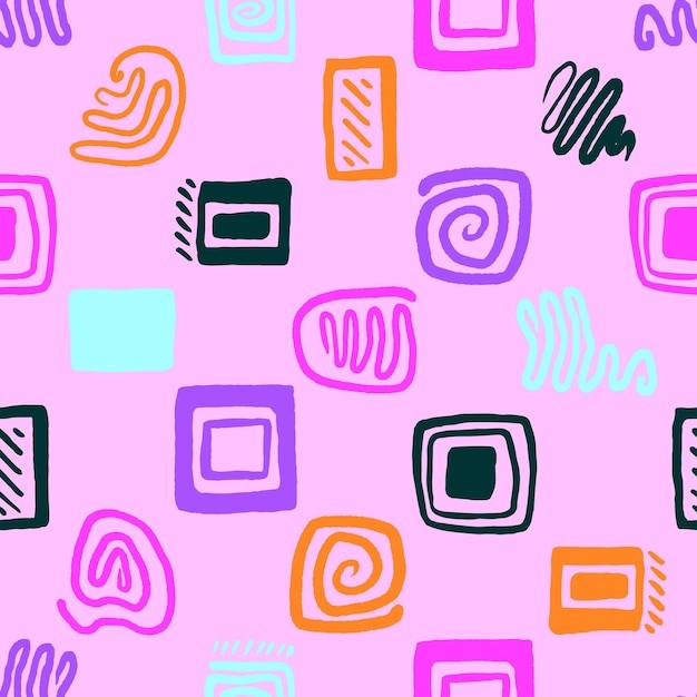 手绘抽象涂鸦花纹图案