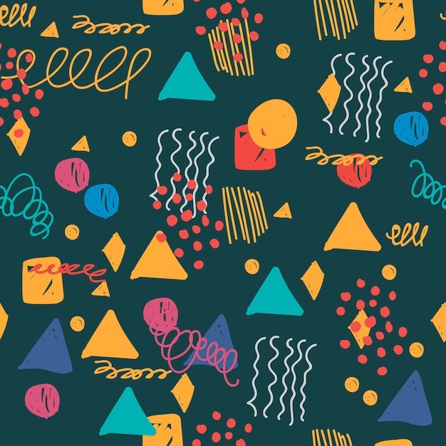 手绘抽象涂鸦花纹图案