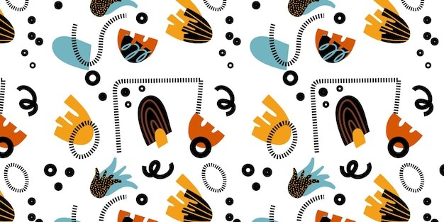 手绘抽象涂鸦花纹图案