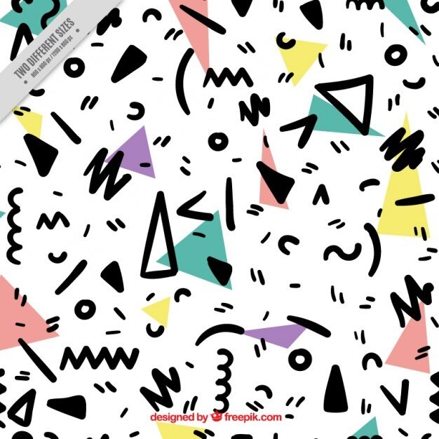 手绘抽象涂鸦花纹图案