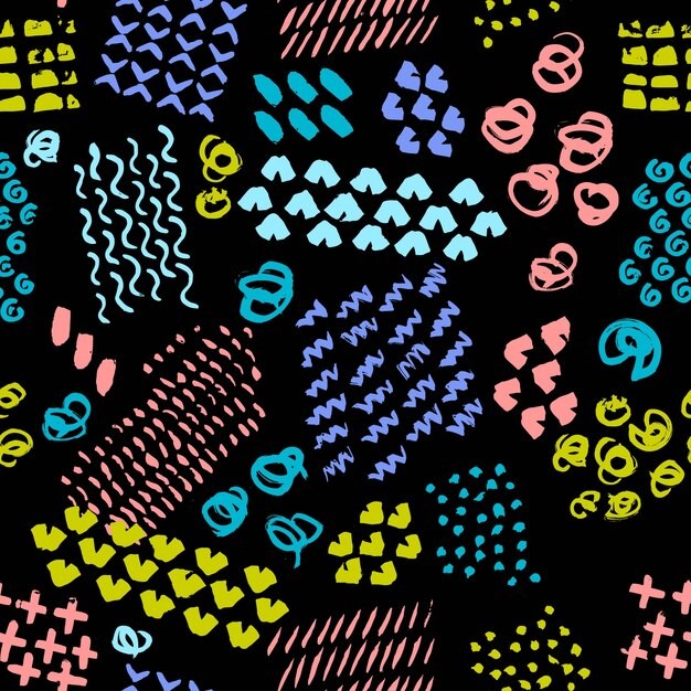 手绘抽象涂鸦花纹图案