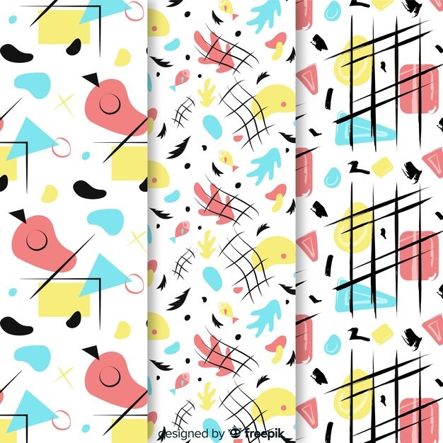 手绘抽象涂鸦花纹图案