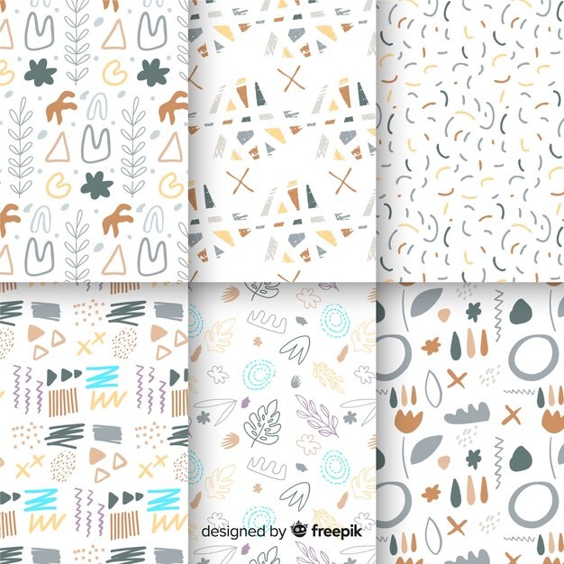 手绘抽象涂鸦花纹图案