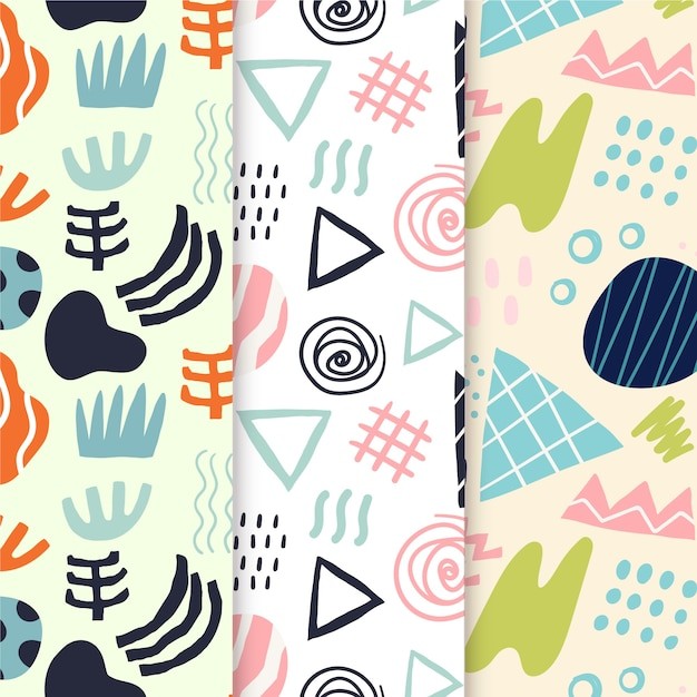 手绘抽象涂鸦花纹图案