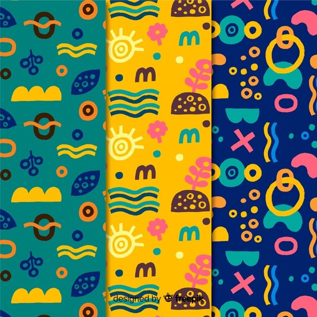 手绘抽象涂鸦花纹图案