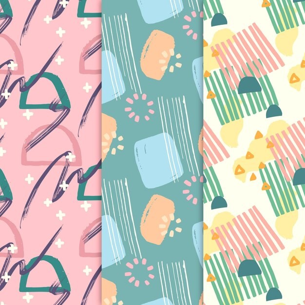 手绘抽象涂鸦花纹图案