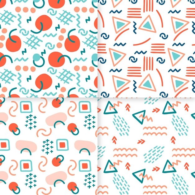 手绘抽象涂鸦花纹图案