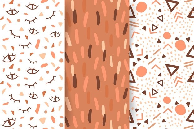 手绘抽象涂鸦花纹图案