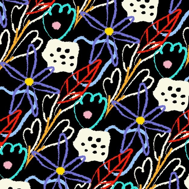 手绘抽象涂鸦花纹图案