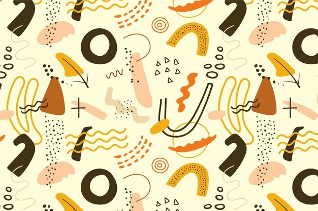 手绘抽象涂鸦花纹图案