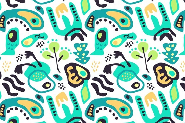 手绘抽象涂鸦花纹图案