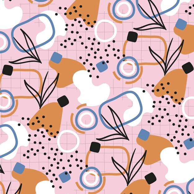 手绘抽象涂鸦花纹图案