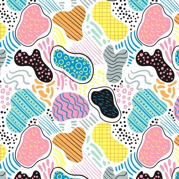 手绘抽象涂鸦花纹图案