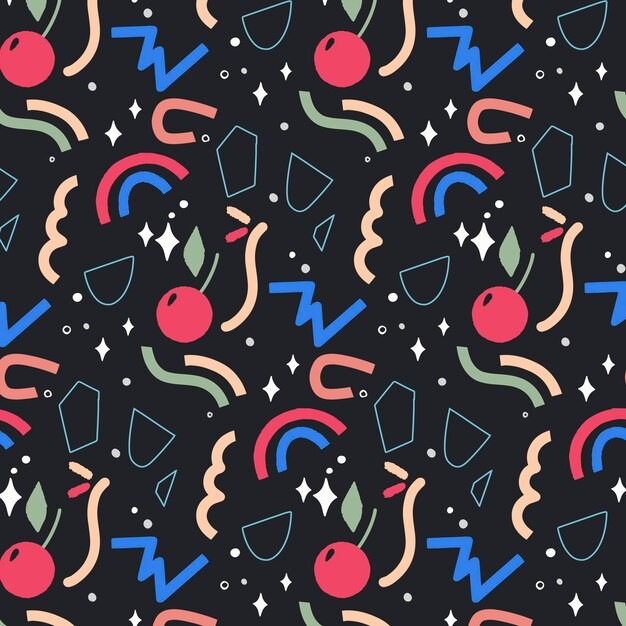 手绘抽象涂鸦花纹图案