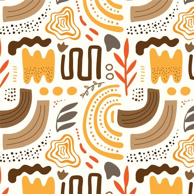 手绘抽象涂鸦花纹图案