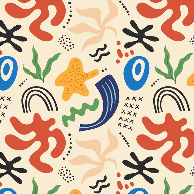 手绘抽象涂鸦花纹图案