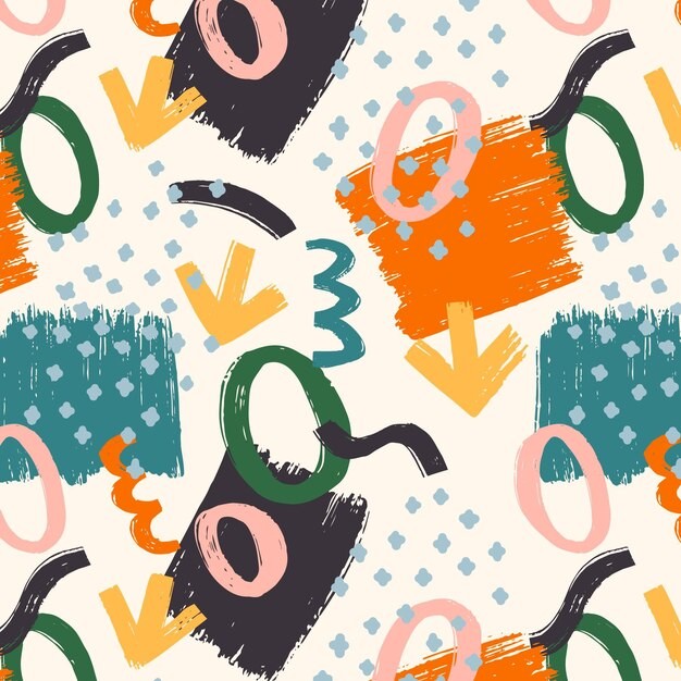 手绘抽象涂鸦花纹图案