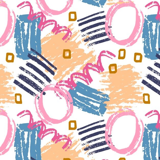 手绘抽象涂鸦花纹图案