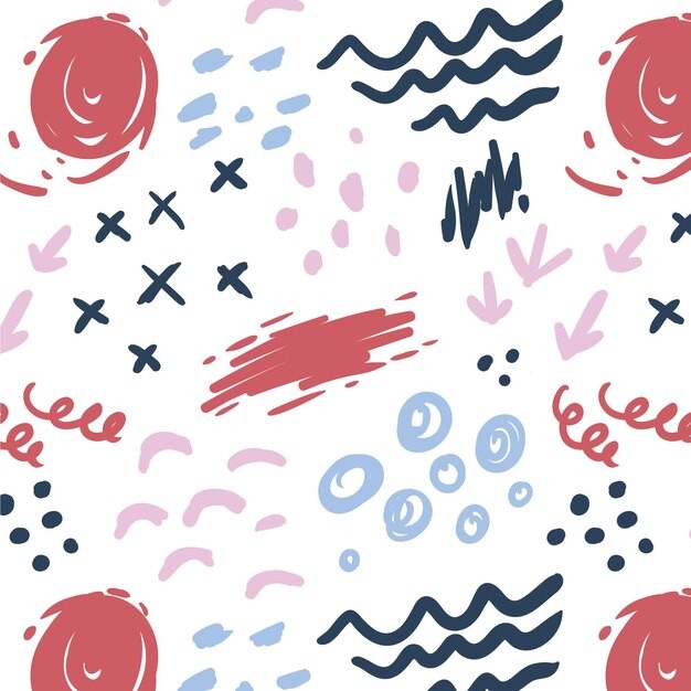 手绘抽象涂鸦花纹图案