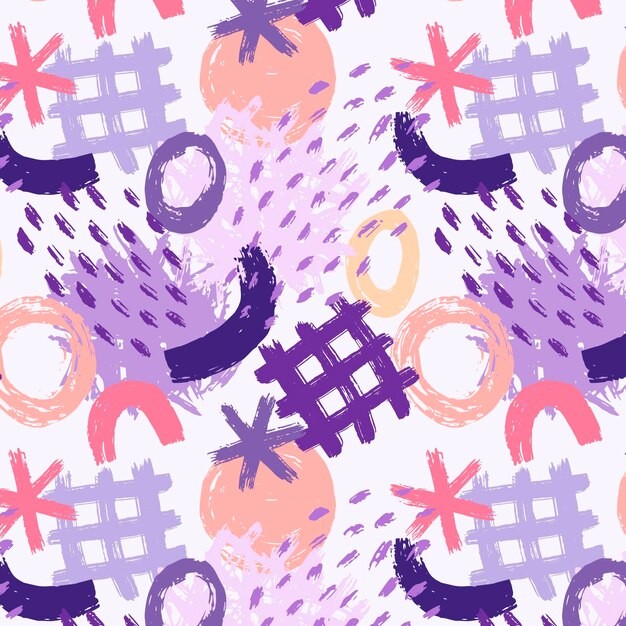 手绘抽象涂鸦花纹图案