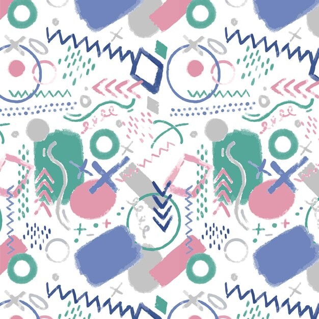 手绘抽象涂鸦花纹图案