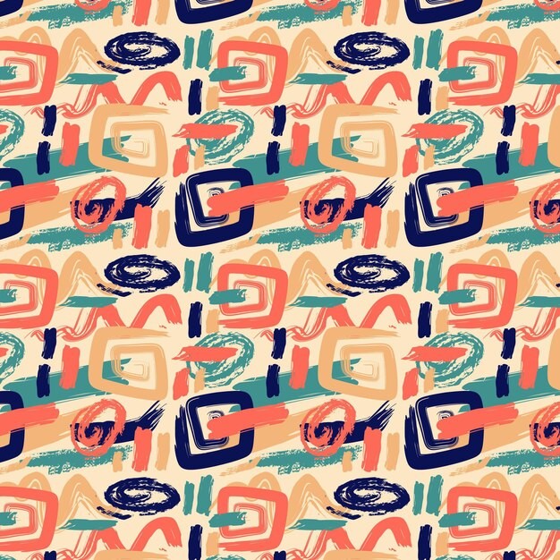 手绘抽象涂鸦花纹图案