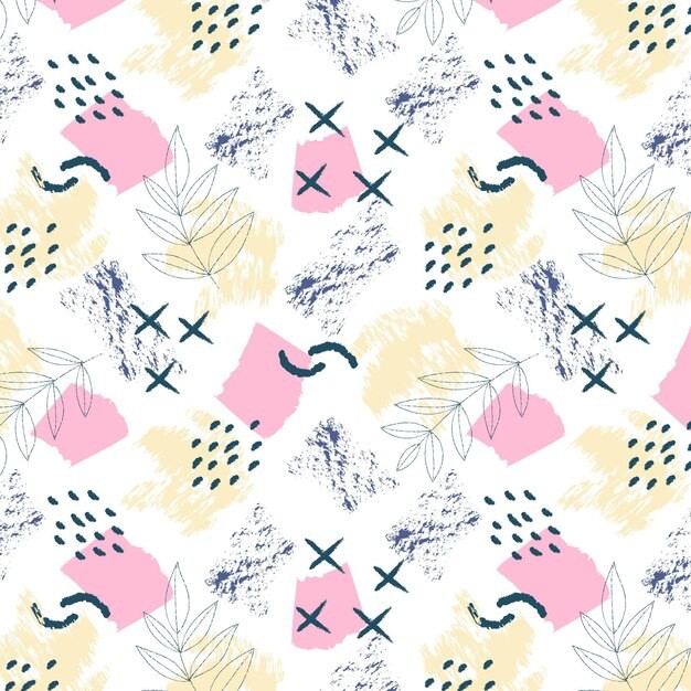 手绘抽象涂鸦花纹图案