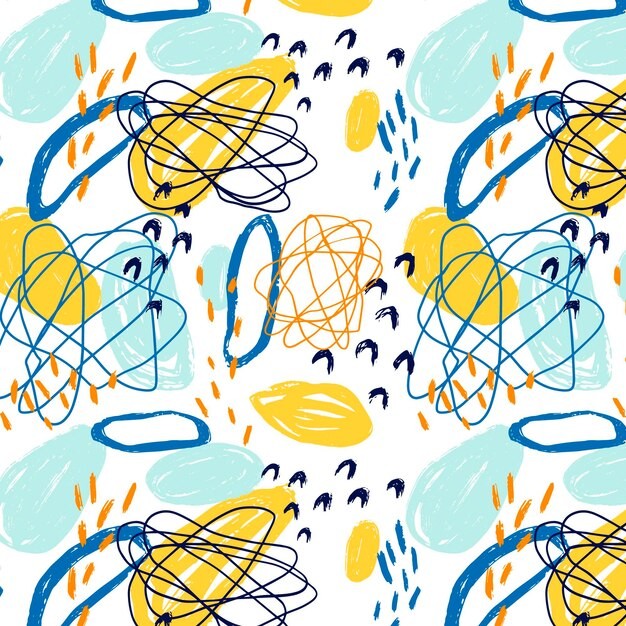 手绘抽象涂鸦花纹图案