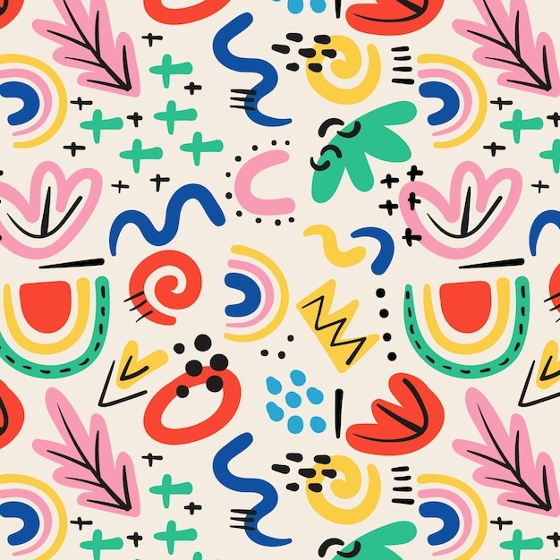 手绘抽象涂鸦花纹图案