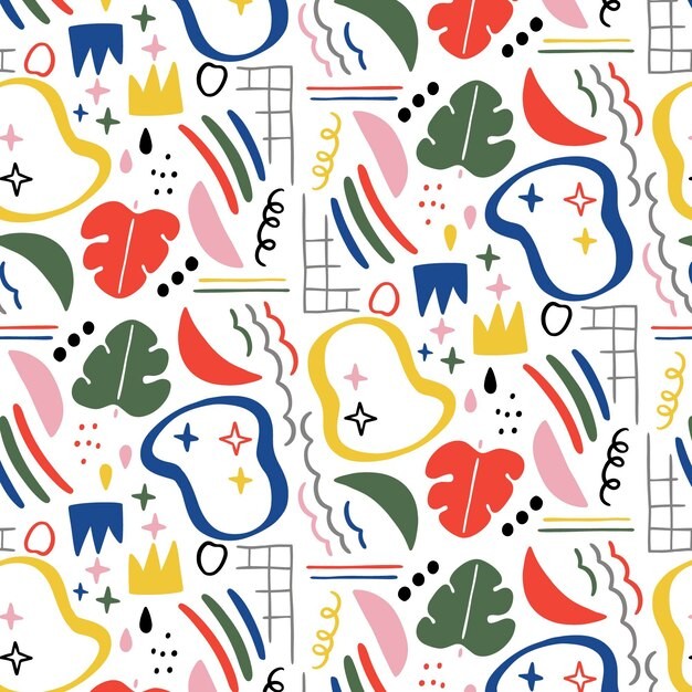 手绘抽象涂鸦花纹图案