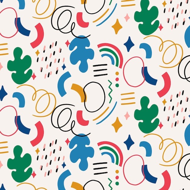 手绘抽象涂鸦花纹图案