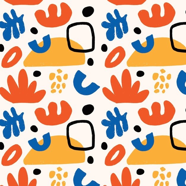 手绘抽象涂鸦花纹图案