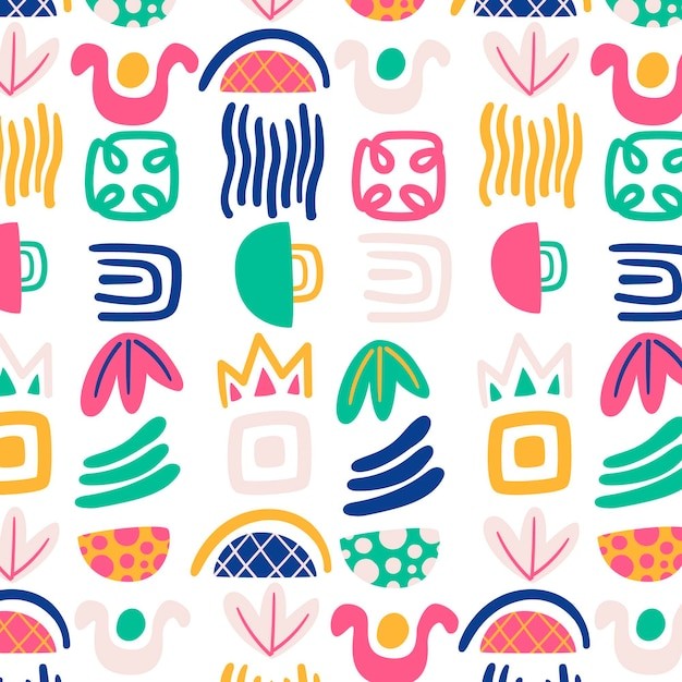 手绘抽象涂鸦花纹图案