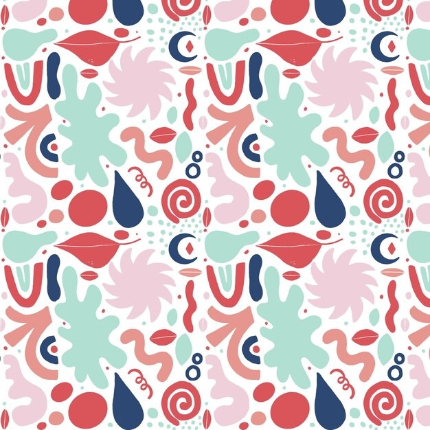 手绘抽象涂鸦花纹图案