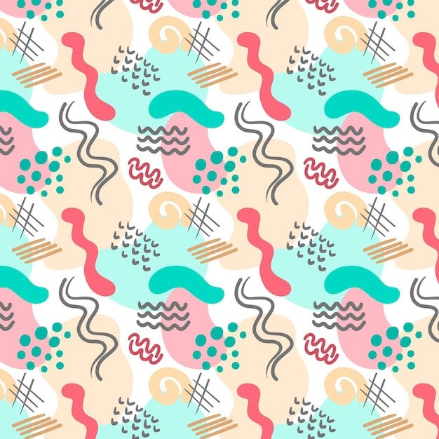 手绘抽象涂鸦花纹图案