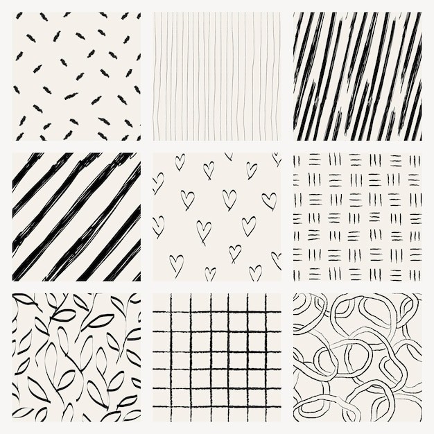 手绘抽象涂鸦花纹图案