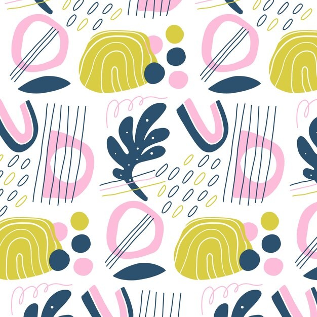 手绘抽象涂鸦花纹图案