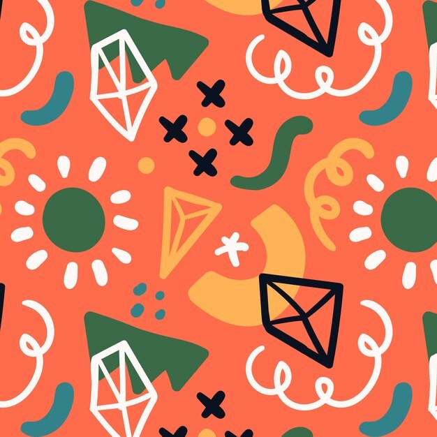 手绘抽象涂鸦花纹图案