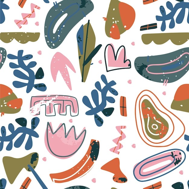 手绘抽象涂鸦花纹图案