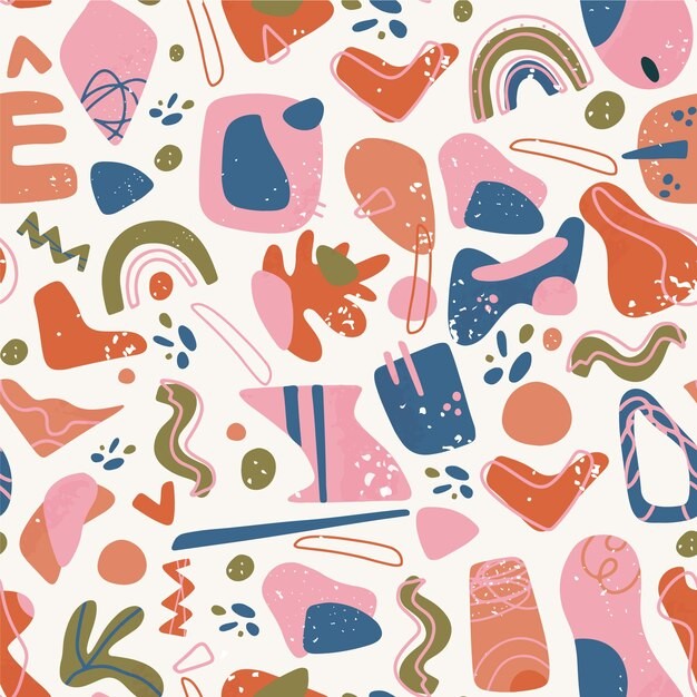 手绘抽象涂鸦花纹图案